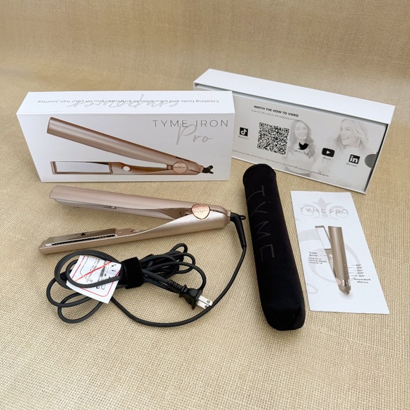 TYME Iron Pro Curling & Flat Iron Duo All-in-One Styling Tool in Rose Gold